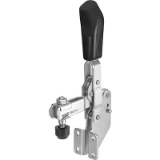 AMF 6803T - Vertical acting toggle clamp with open clamping arm and angle base