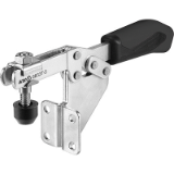 AMF 6833T - Grampos horizontais com pega vermelha com braço de suporte aberto e base angular