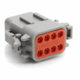 ATM06-08SX-XXX - 8-Way Plug, Female Connector with X Position Key