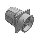 RTS018N23PHEC03 - ECOMATE, Receptacle, Square Flange, 23 Position, Male, Shell Size 18, Silicone Seal, with End Cap with Individual Wire Sealing