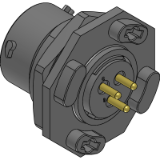 Jam Nut, Size 12 - ECOMATE® AQUARIUS™ ,Receptacle, Jam Nut,  3POS, Socket Contact, Size 12