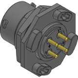 Jam Nut, Size 12 - ECOMATE® AQUARIUS™ ,Receptacle, Jam Nut,  4POS, Socket Contact, Size 12