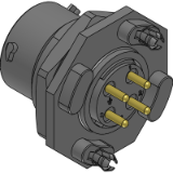 RTS712ND4S0332 - ECOMATE® AQUARIUS™ ,Receptacle, Jam Nut,  4POS, Socket Contact, Size 12