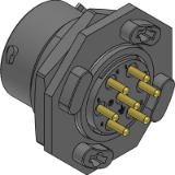 Jam Nut, Size 14 - ECOMATE® AQUARIUS™ ,Receptacle, Jam Nut,  7POS, Socket Contact,Dipsolder, Size 14