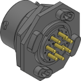 Jam Nut, Size 14 - ECOMATE® AQUARIUS™ ,Receptacle, Jam Nut,  8POS, Socket Contact,Dipsolder, Size 14