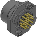 Jam Nut, Size 16 - ECOMATE® AQUARIUS™ ,Receptacle, Jam Nut, 19POS, Socket Contact, Dipsolder, Size 16