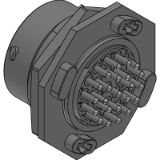 Jam Nut, Size 18 - ECOMATE® AQUARIUS™ ,Receptacle, Jam Nut, 263POS, Socket Contact, Dipsolder, Size 18