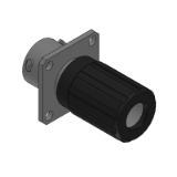 Receptacle, Size 10, RT00102PNHEC03 - ECOMATE, Square Flange Receptacle, Size 10, 2POS, Pin, End Cap