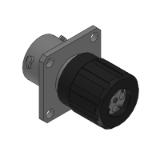 Receptacle, Size 10, RT00104SNHEC - ECOMATE, Square Flange Receptacle, Size 10, 4POS, Socket, End Cap